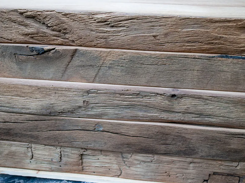 63mm Eiche Altholz KANSAS Tischplatte