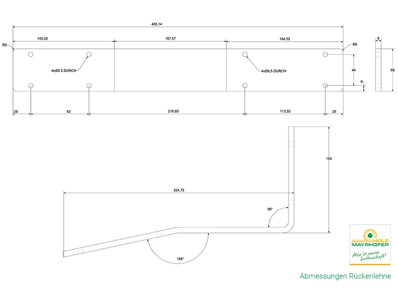 Halterung f&uuml;r R&uuml;ckenlehne