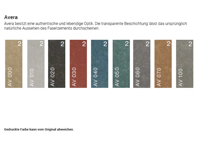 8mm AVERA Faserzement Fassadenplatte