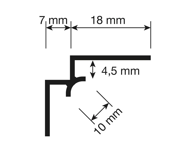 Alu Wei&szlig; Innenecke 2,80m