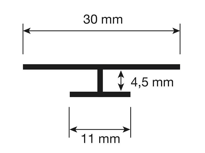 Alu Wei&szlig; T-Verbindungsprofil 2,80m