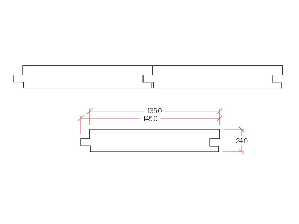 24x145mm Fichte astig Hobeldiele N+F