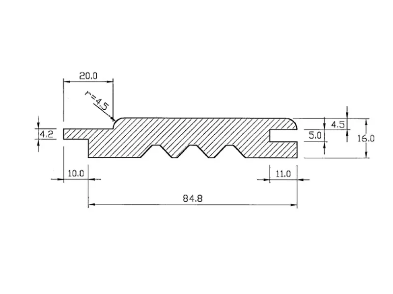 16x94mm Hemlock Softlineschalung N+F