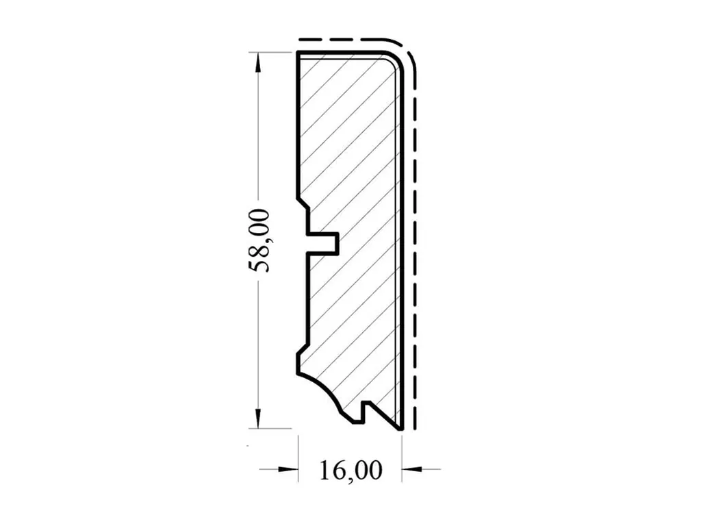 58x16mm Eiche natur ge&ouml;lt