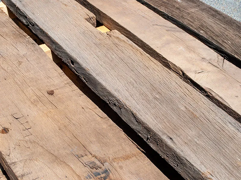 130mm Eiche Altholz Blockwandbohlen KD