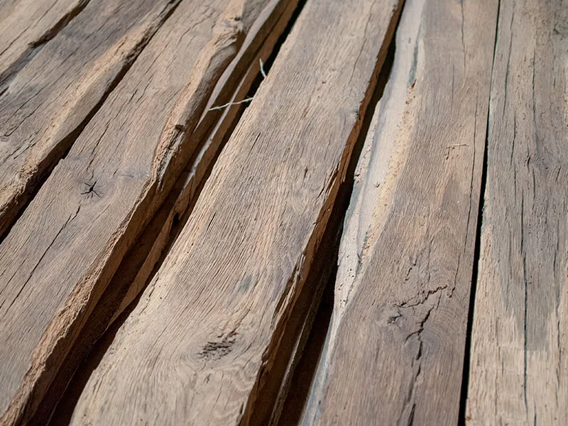 32mm Eiche Altholz Orig. gehackte Ober-