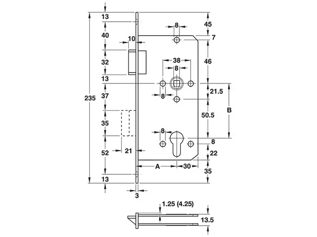 PZ-Grundschloss DL, Nickel/Silber