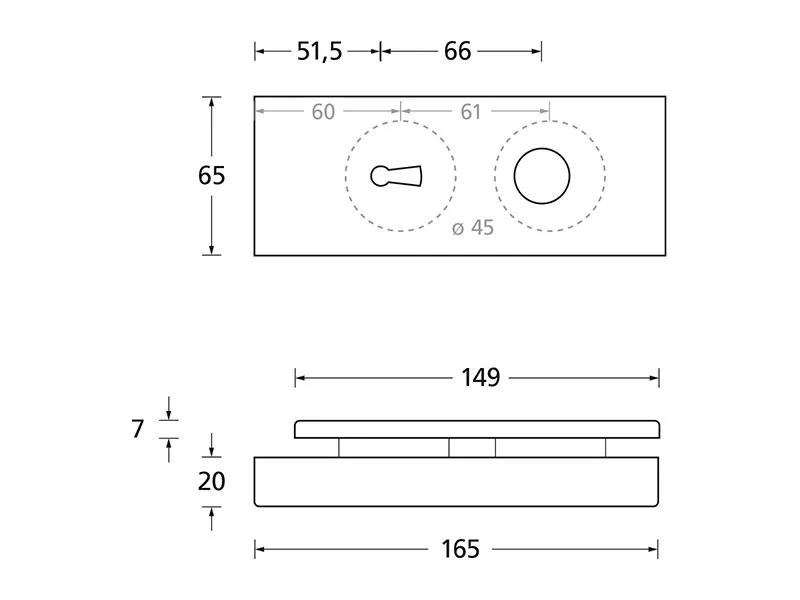 Ganzglas-Beschlags-Set Eckig BB