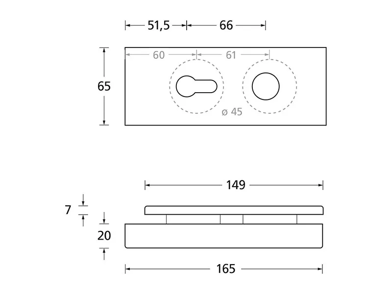 Ganzglas-Beschlags-Set Eckig PZ
