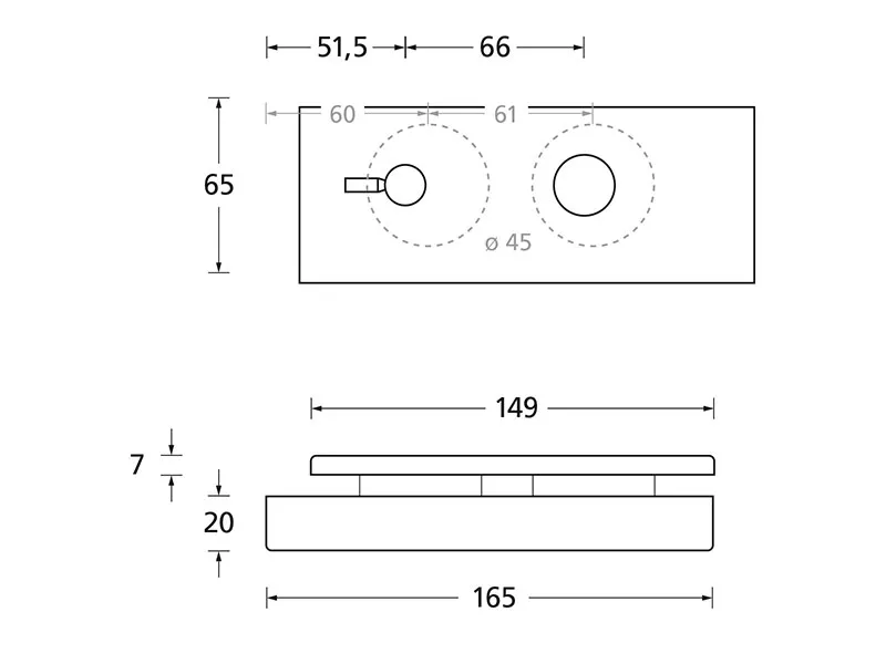 Ganzglas-Beschlags-Set Eckig WC